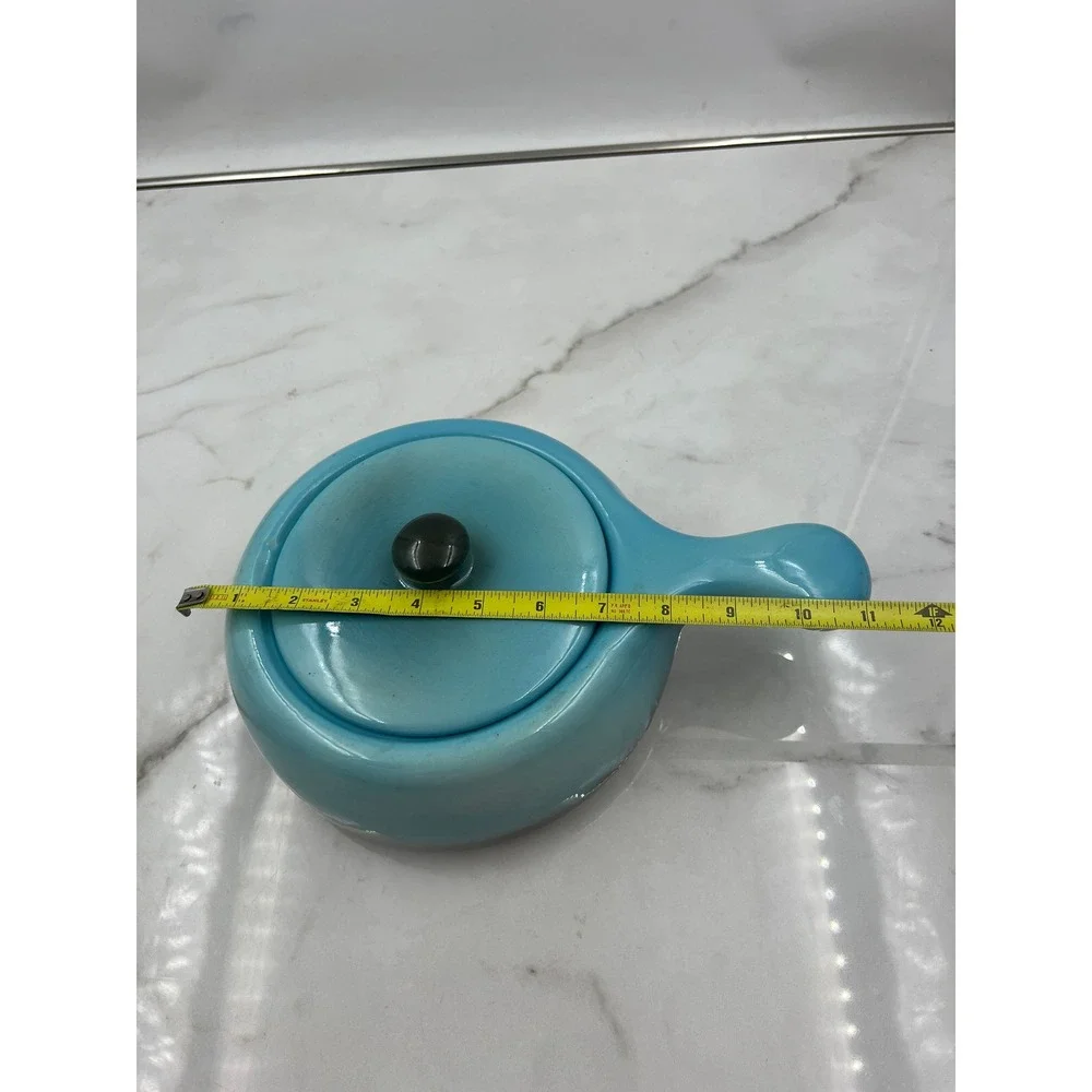 Vintage Hull USA Pottery Blue Ombre Oven Proof Casserole Dish with Lid 28-8